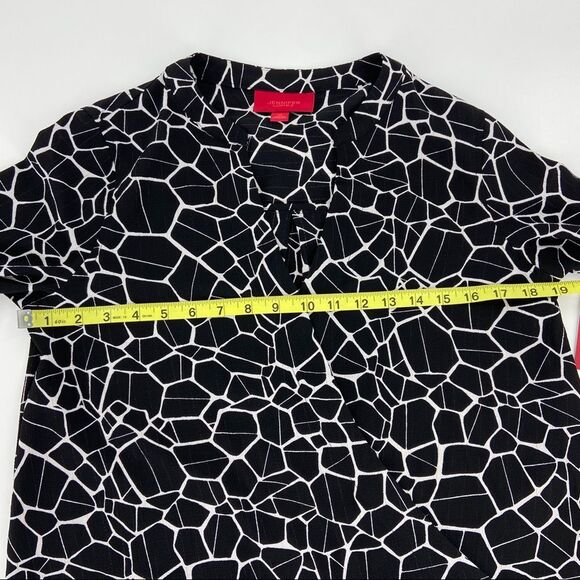 Jennifer Lopez Black Animal Print Drape Front Top NWT - Picture 12 of 14